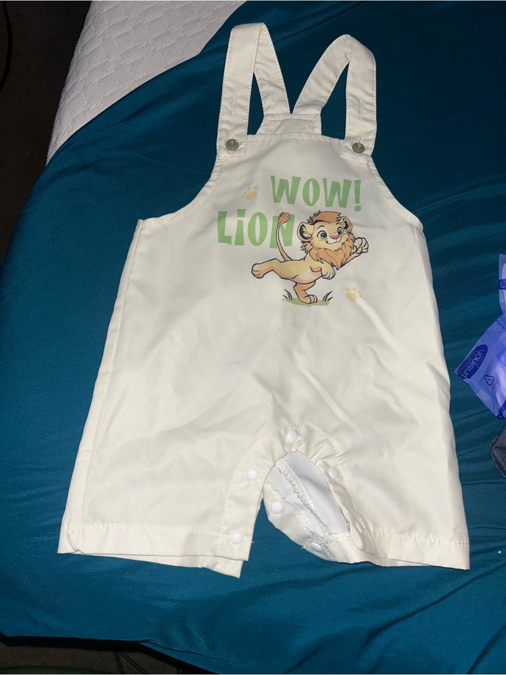 🌼2 for $5🌼 SHEIN Cream Lion Graphic Baby Overalls